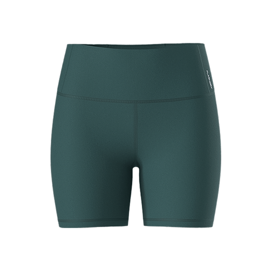 Dark green women's shorts from The North Face, designed for comfort in outdoor activities.