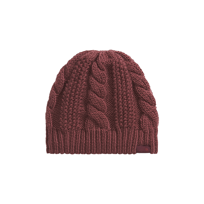 Cozy dark red beanie with soft fleece lining, perfect for chilly weather.