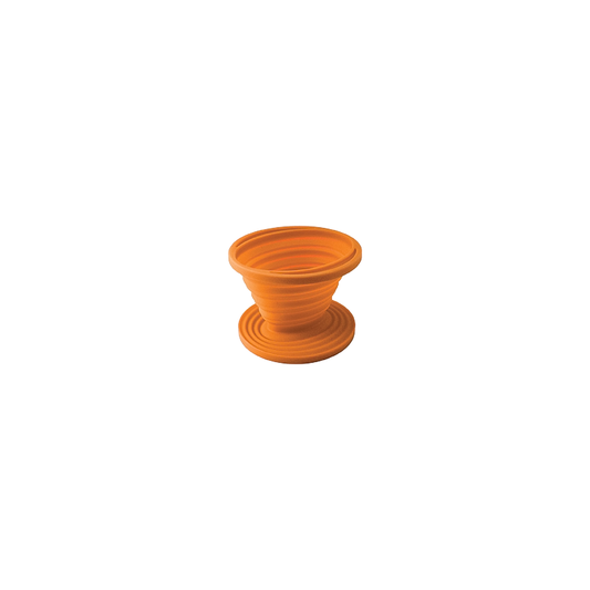 Small orange UST Flexware Coffee Drip for portable coffee brewing.