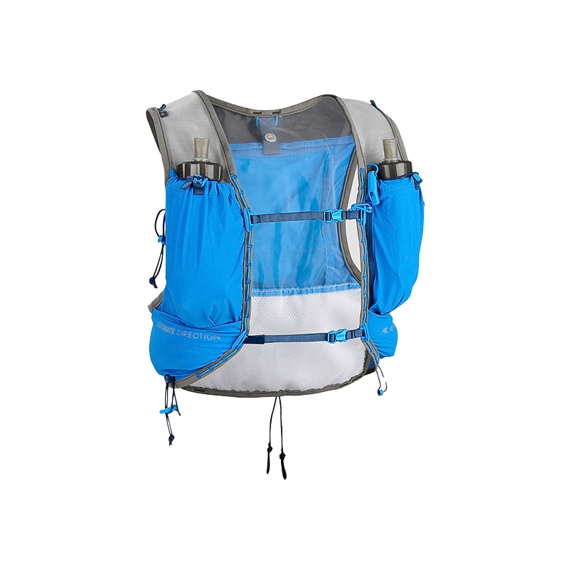 Image Description: An image of the Ultimate Direction Race Vest 6.0 showcasing its sleek design, ergonomic fit, and various storage compartments for hydration bottles and other essentials.
