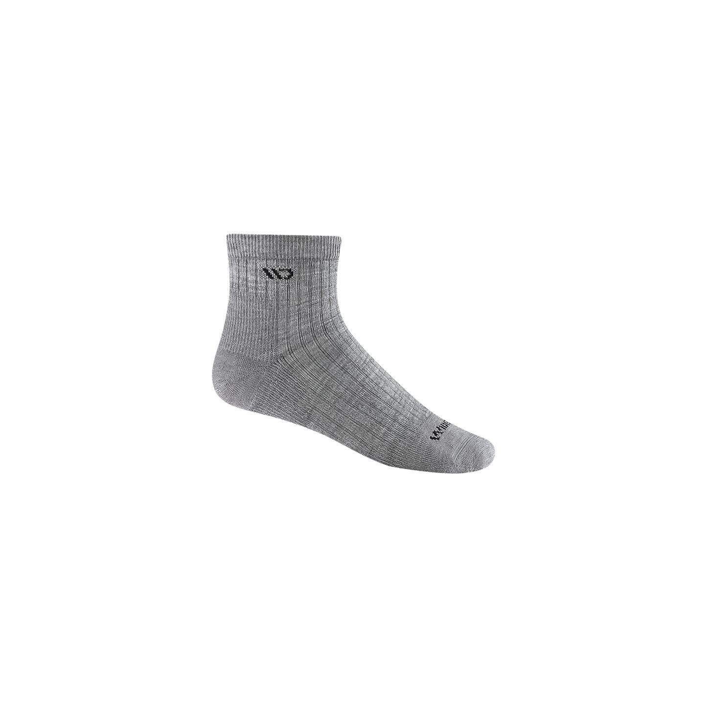 Gray Merino wool ankle socks displayed on a white surface, highlighting their plush terry loops and supportive fit.