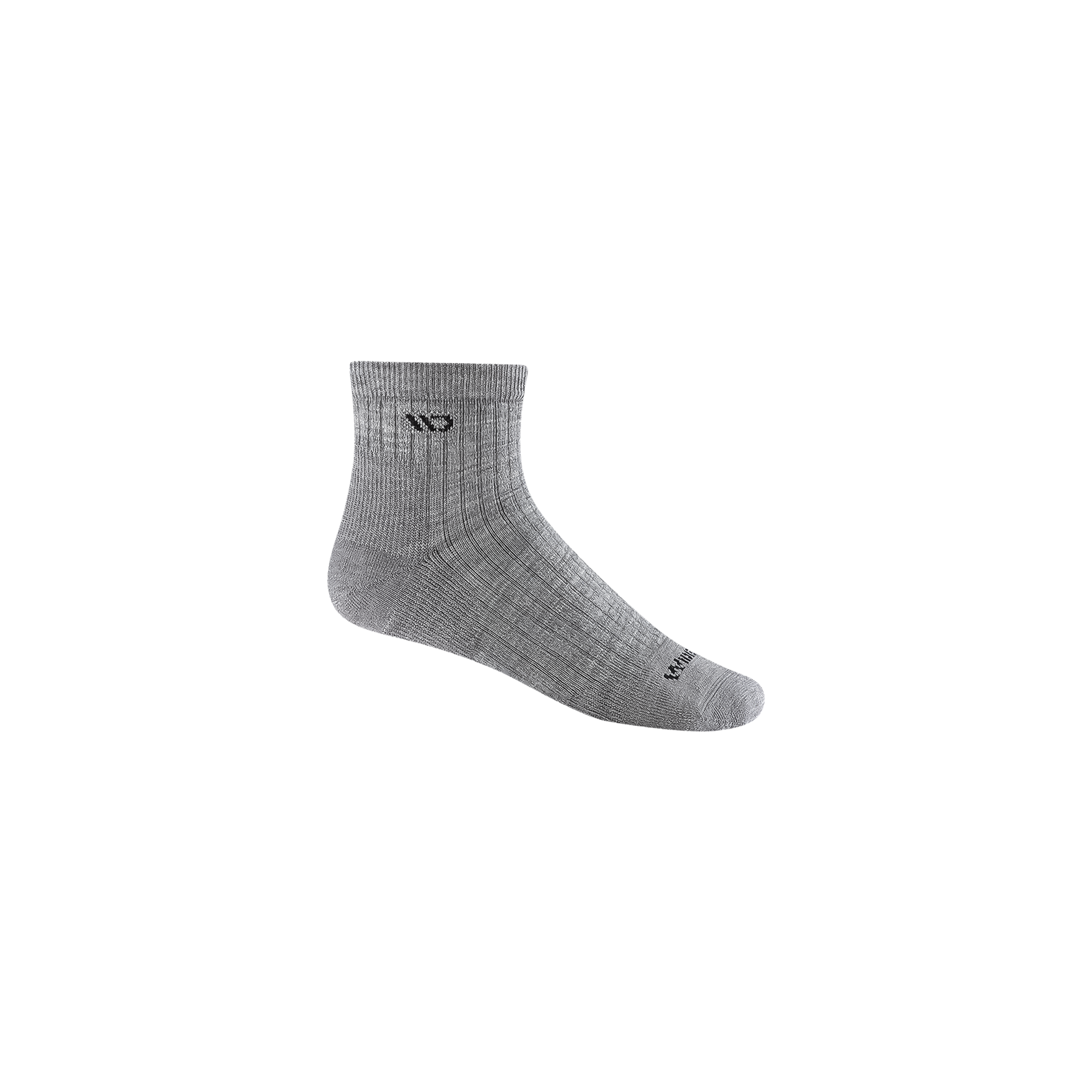 Gray Merino wool ankle socks displayed on a white surface, highlighting their plush terry loops and supportive fit.