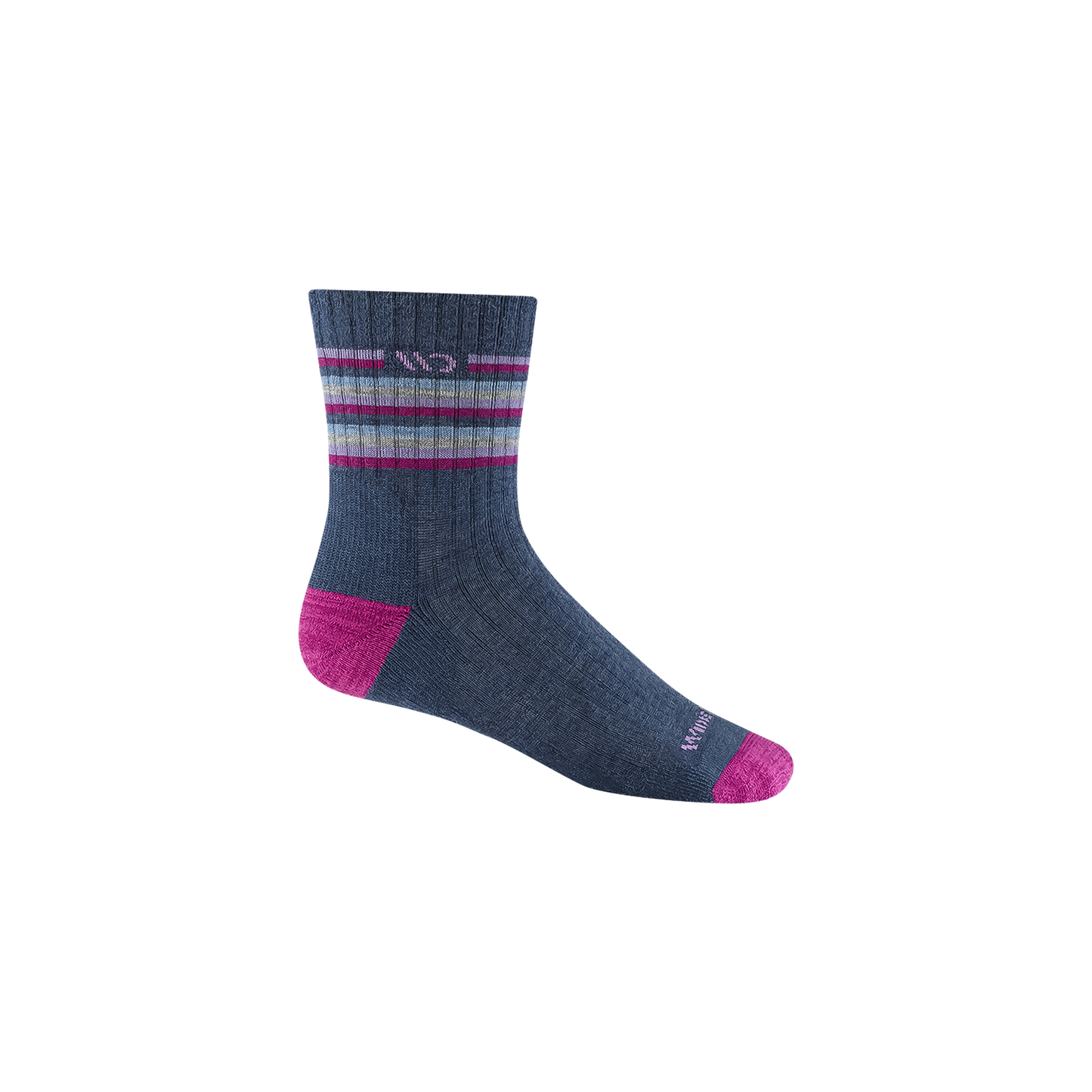 Women's blue and pink striped socks with terry-loop cushioning, designed for comfort and a stylish autumn look.