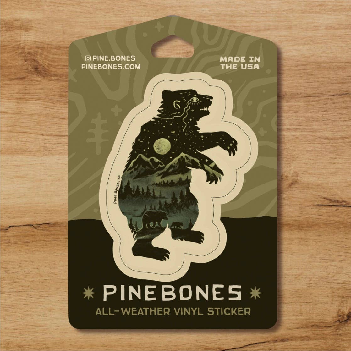 Bear In The Mountains Durable & Weatherproof Sticker
