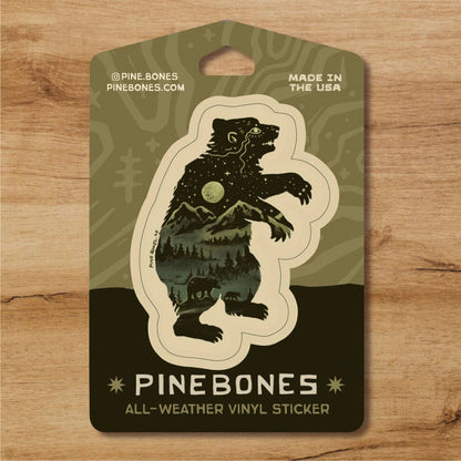 Bear In The Mountains Durable & Weatherproof Sticker