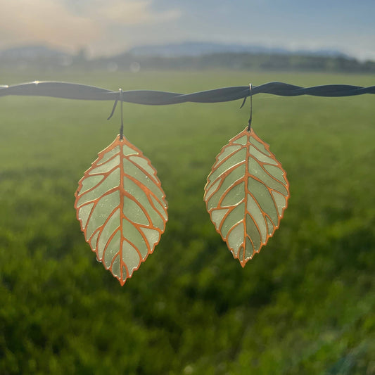 Spring Growth Stained Glass Resin Earrings