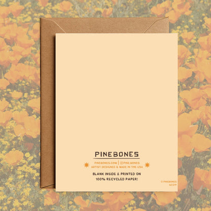 Thank You Poppies Blank Greeting Card