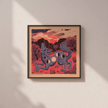 Coyote Rising 8x8 Nature Wilderness Art Print