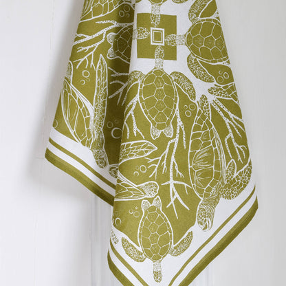 Sea Turtle Olive Green Bandana - 100% Cotton