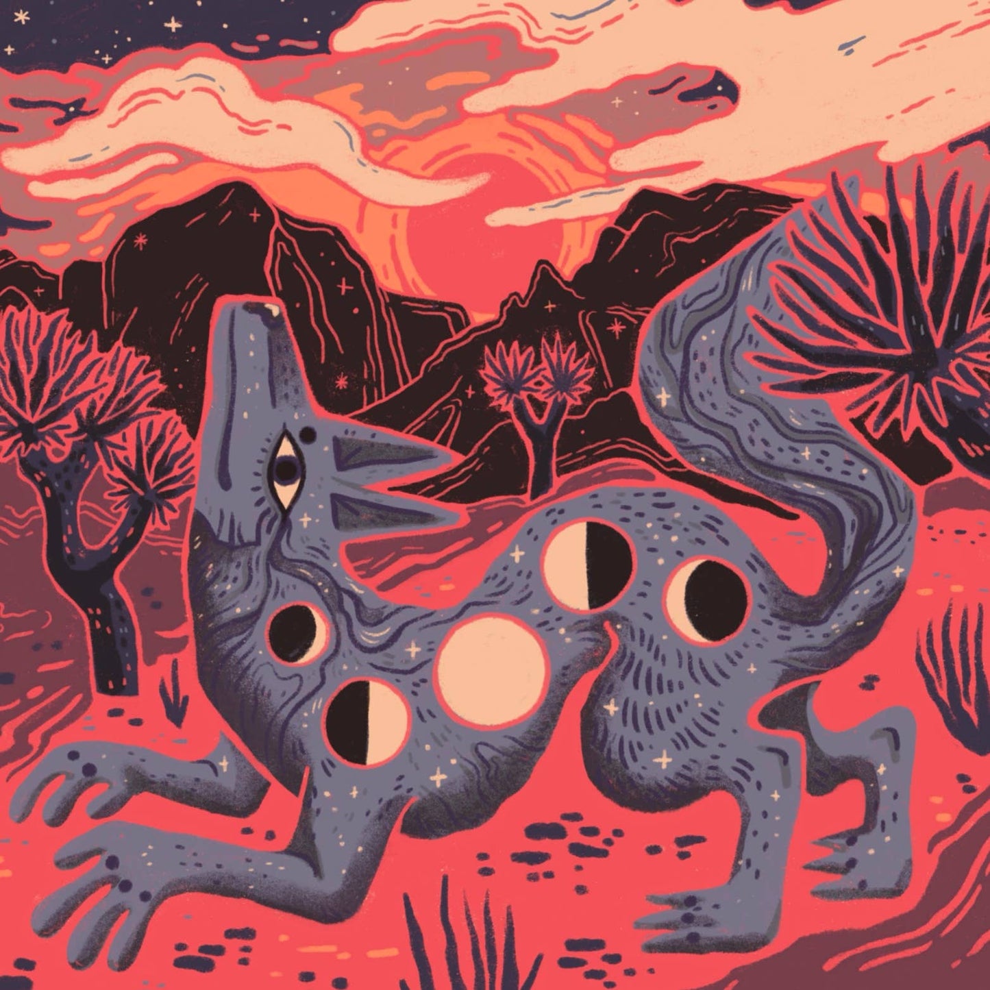 Coyote Rising 8x8 Nature Wilderness Art Print