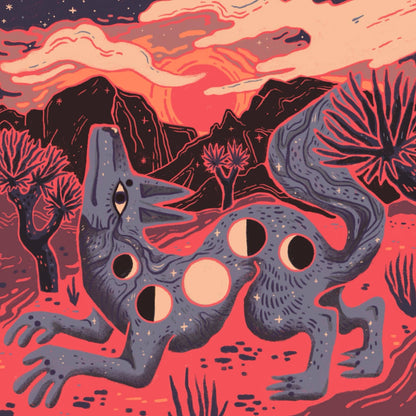 Coyote Rising 8x8 Nature Wilderness Art Print