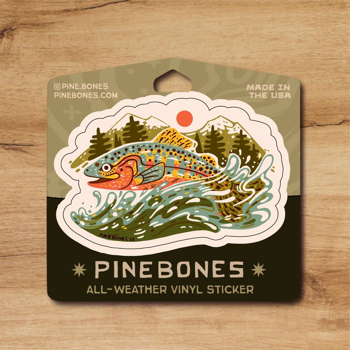 Swimming Jumping Trout Durable & Weatherproof Sticker