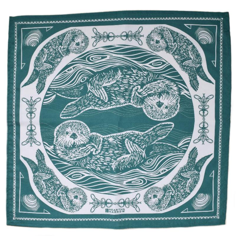 Otter Nautical Print Bandana - 100% Cotton Hanky Ascot