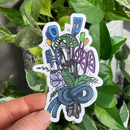 Trad Boquet Vinyl Decal Sticker, Rock Climbing