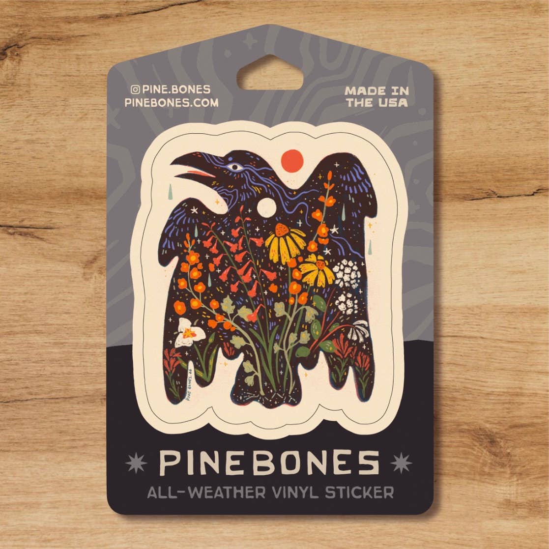 Wildflower Raven Durable & Weatherproof Sticker