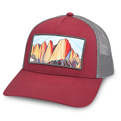 Mt. Whitney Trucker Hat Maroon / Gray