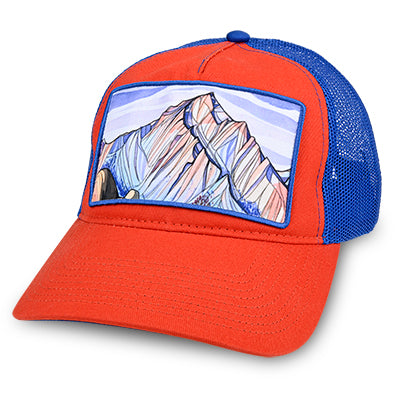 Lone Pine Peak Trucker Hat Orange / Royal