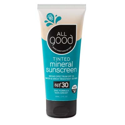 All Good Tinted Mineral Sunscreen 3 oz bottle