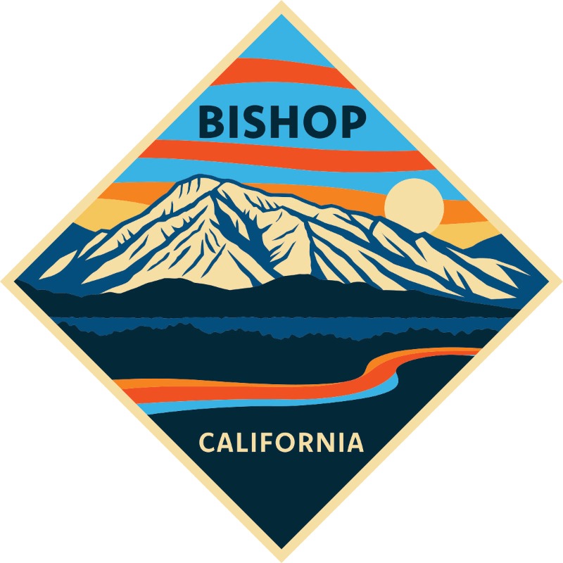 Bishop California Sticker of Mt. Tom in a Diamond Shape
