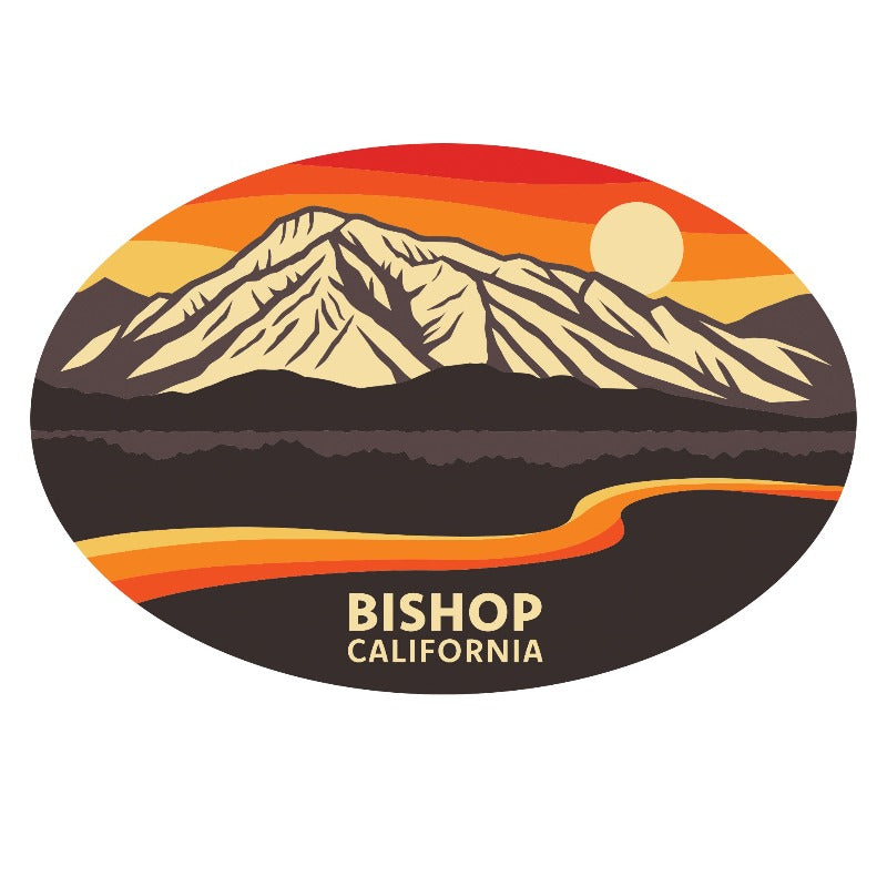 Bishop California Sunset Oval Sticker