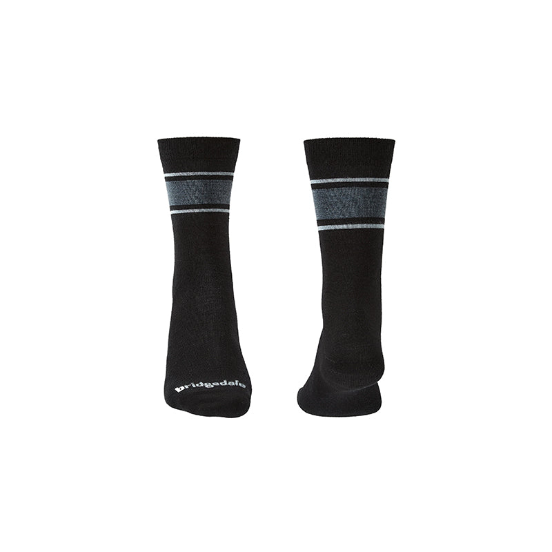 Bridgedale Men's Ultralight Merino Performance Boot Socks - Black/Light Grey