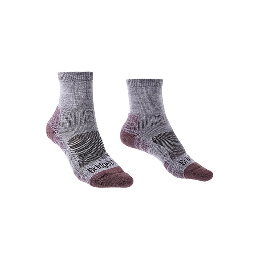 Bridgedale Women's Lightweight Merino Performance 3/4 Crew Socks - Heather/Damson