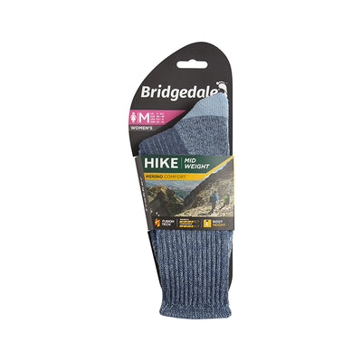 Bridgedale Women's Midweight Merino Comfort Boot Socks - Blue