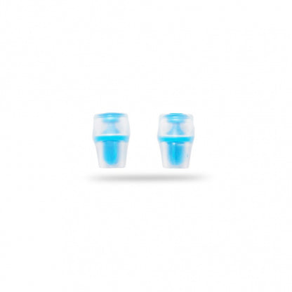 Two blue Hydrapak Bite Valve Sheath designed to keep hydration pack bite valves clean during outdoor activities.