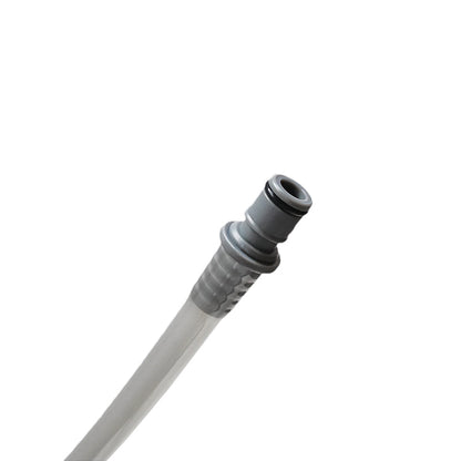 Close-up of the HydraFlex drink tube on a white background, highlighting its flexible design.