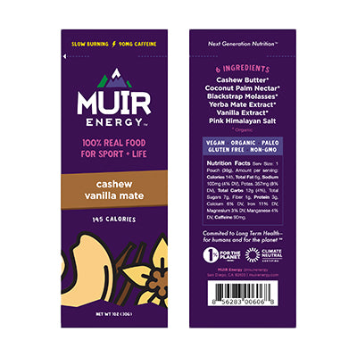 Muir Energy Gel - Cashew Vanilla Mate