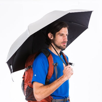 Montbell Sunblock Umbrella Open with a Male Model