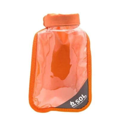 clear front orange back roll top dry bag
