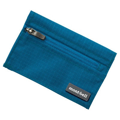 Montbell trail wallet in Cyan Blue