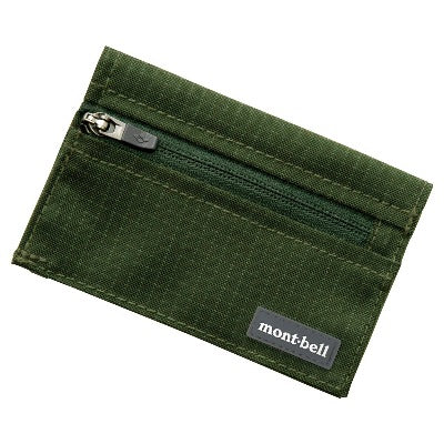 Montbell trail wallet in Cyan Blue